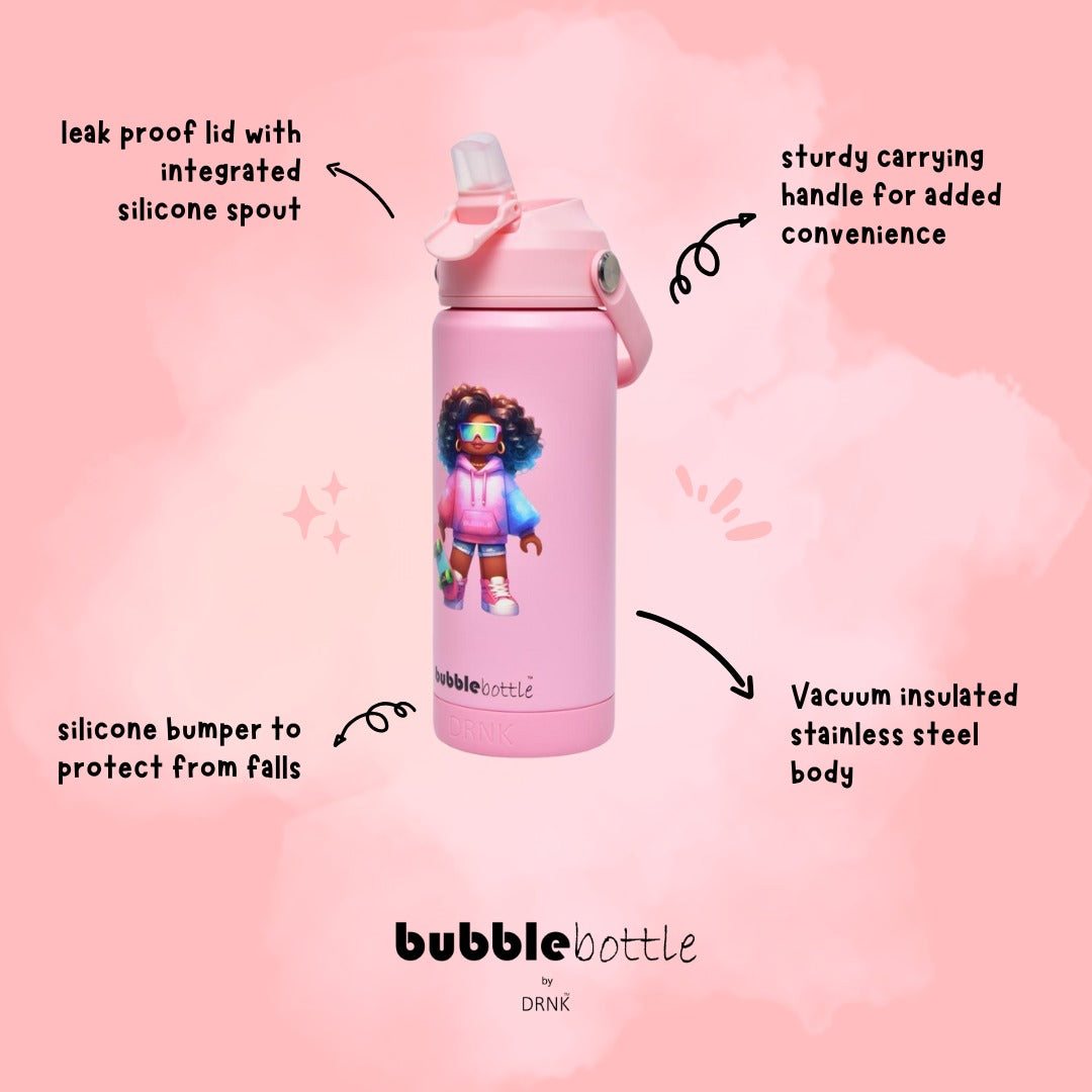 Bubblebottle Neon - Insulated Kids Water Bottle (18oz / 550ml)