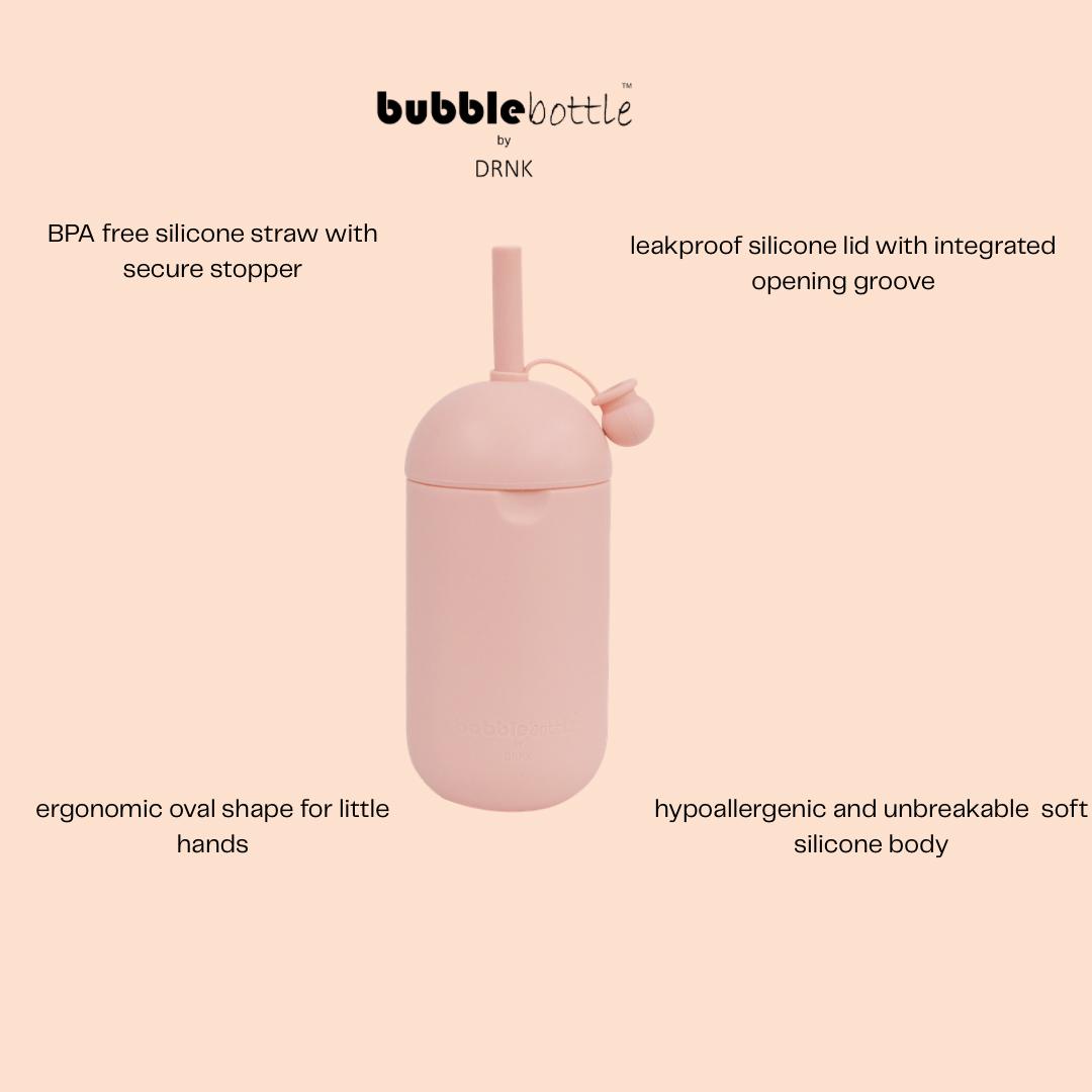 DRNK Bubblebottle Candy silicone kids water bottle, 12oz, product detail 1
