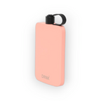 Coral Pink DRNK Slim flat stainless steel water bottle, angled view