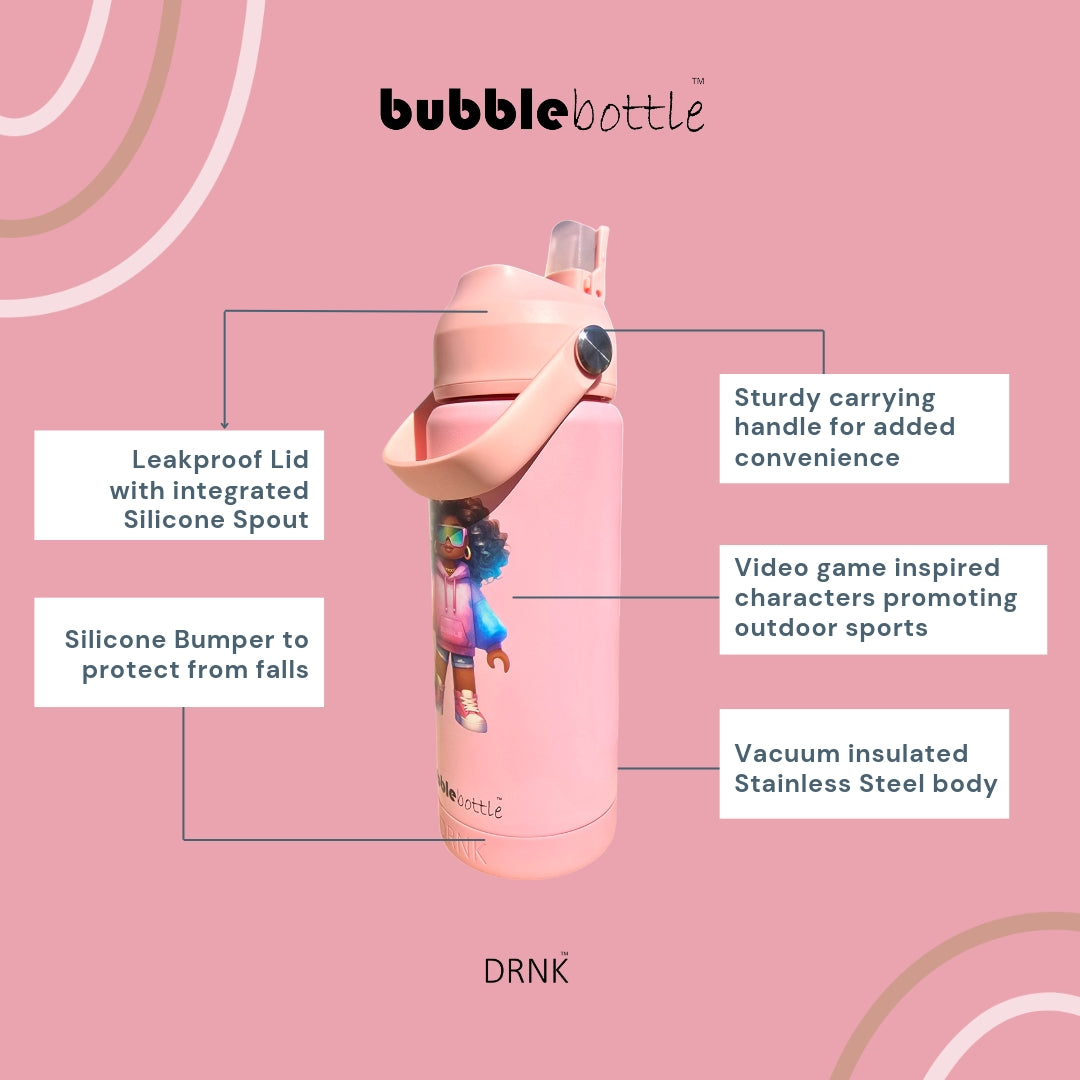 Bubblebottle Neon - Insulated Steel kids water bottle (550 ml)
