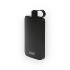 Graphite Black DRNK Slim flat stainless steel water bottle, angled view