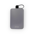Gunmetal Grey DRNK Slim flat stainless steel water bottle, front view